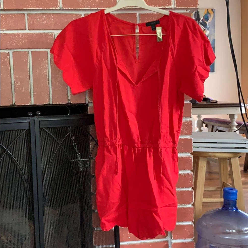 red jcrew romper, sz xs